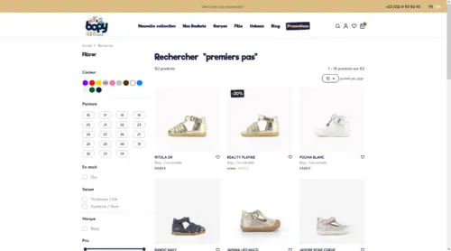 Page de recherche « premiers pas » du site Bopy