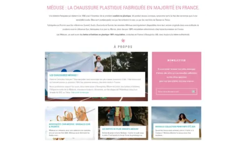Page de présentation de la marque Méduse sur son site e-commerce