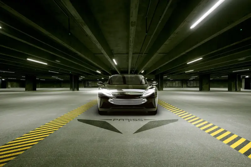 Roadster Pariss Electric dans un parking souterrain