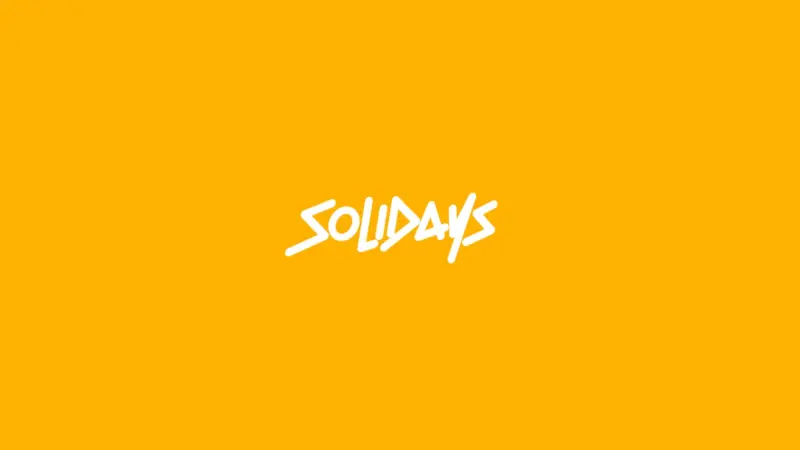 Logo Solidays sur fond jaune